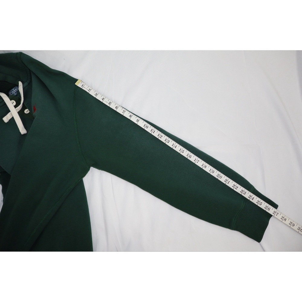 Vintage 90s Polo Ralph Lauren Hoodie Mens 2XL Green Henley Button Pullover - Picture 12 of 12